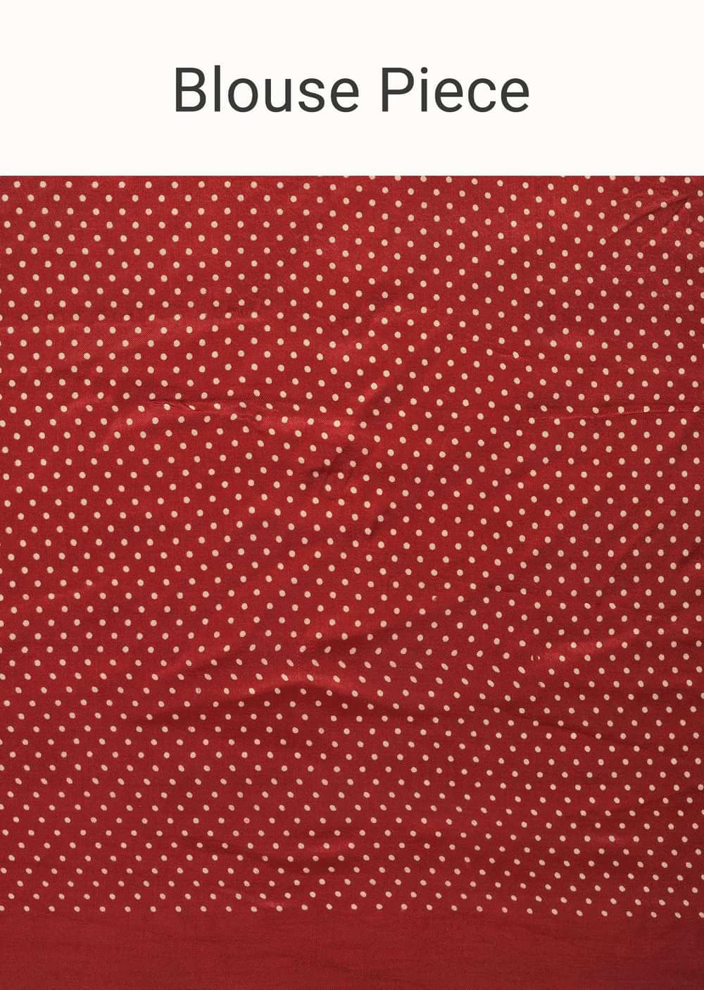 Red Satin Bandhani Print Saree With Unstitched Blouse Piece