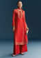 Red Silk Bandhani Palazzo Suit With Embroidery