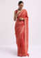 Red Woven Georgette Saree With Unstitched Blouse