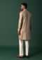 Refined Brown Linen Kurta With Intricate Yoke Work