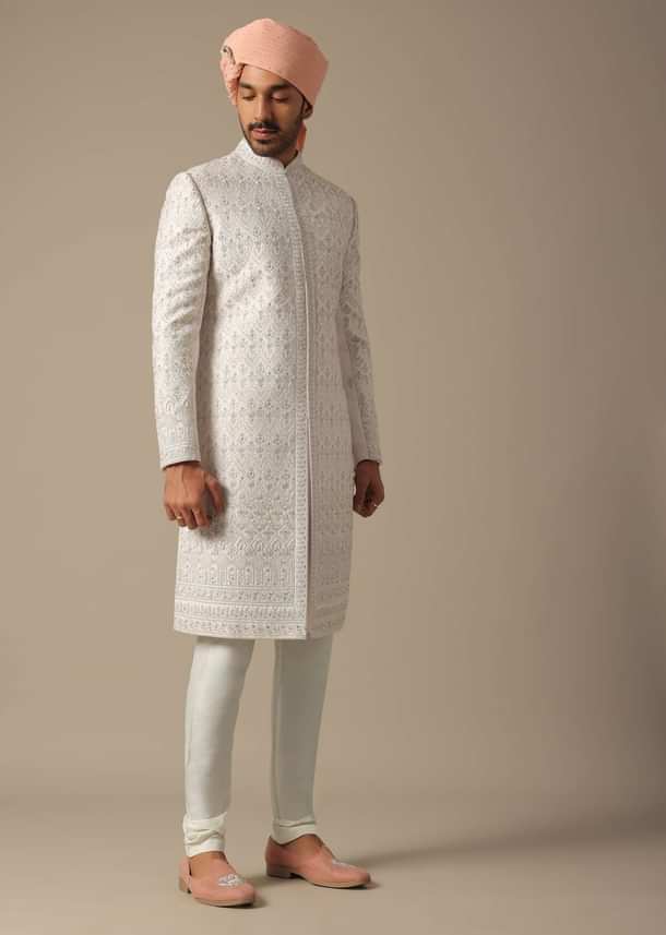 Regal Pink Grooms Sherwani Set