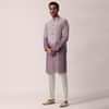 Regal Purple Silk Jacket Kurta Set For Men