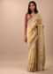 Canary Gold Yellow Saree In Glass Tissue Fabric And Gotta Resham Embroidery With Zardosi, Moti & Sequins
