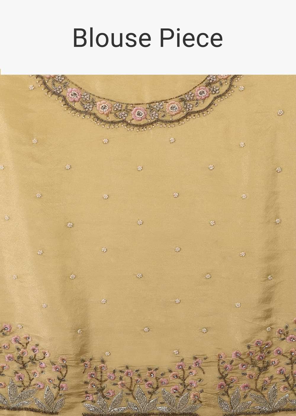 Canary Gold Yellow Saree In Glass Tissue Fabric And Gotta Resham Embroidery With Zardosi, Moti & Sequins