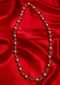 Rose brown pearl and black bead studded long party wear necklace only on Kalki