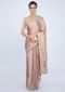 Rose Gold Saree In Satin With Embroidered Butti And Border Online - Kalki Fashion