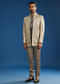 Rose Gold Banarasi Silk Jacket Kurta Set