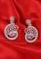 Rose gold cut out dangler earring studded with cz diamonds only on Kalki