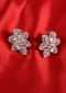 Rose gold plated floral stud detailed in cz stones and diamonds only on Kalki