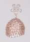 Rose Gold Plated Jhumkas With Floral Stud And Stones, Crystals And Bugle Beads In Wave Pattern Online - Kalki Fashion