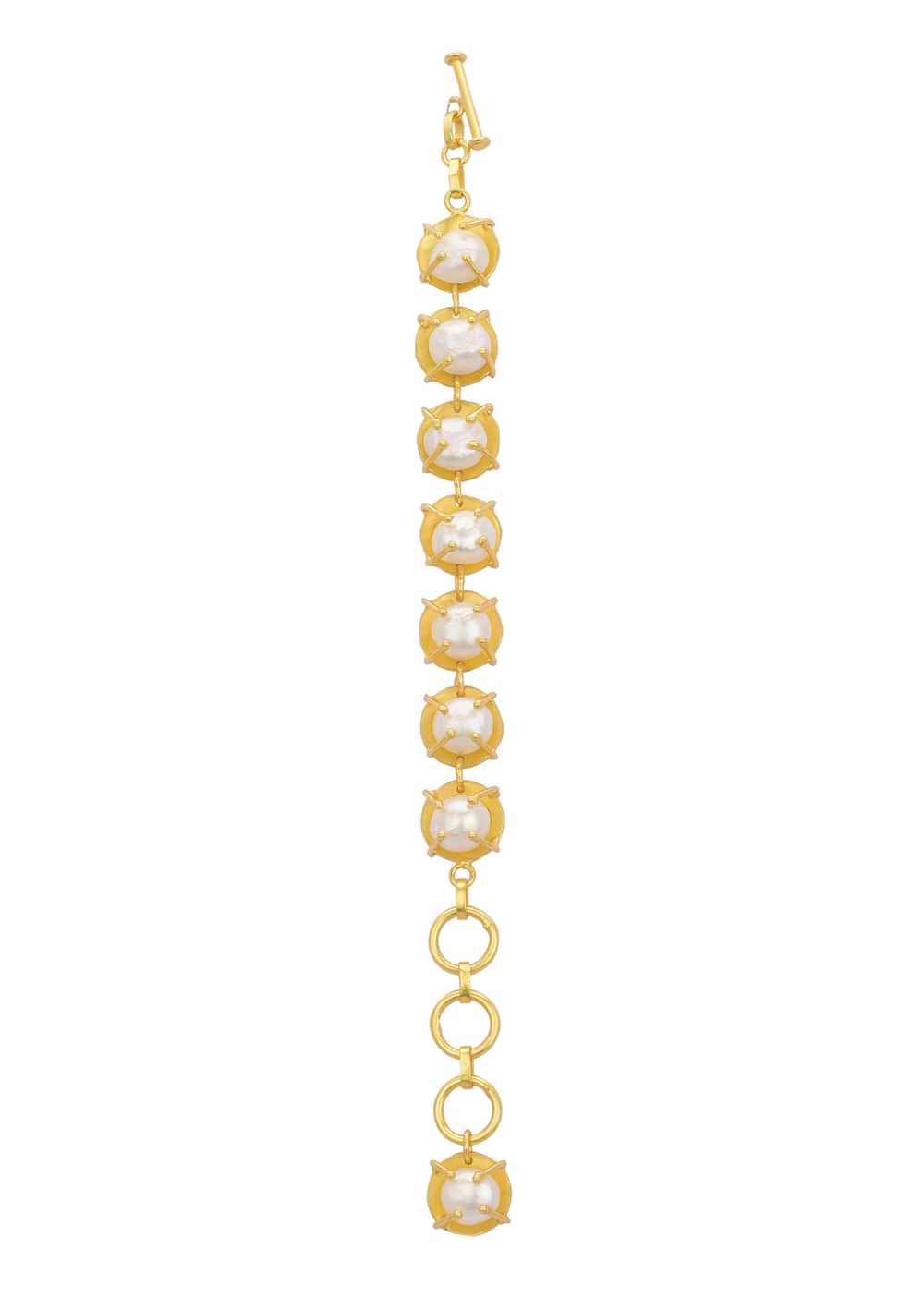 Rose Gold Finish Bracelet With Mother Of Pearls