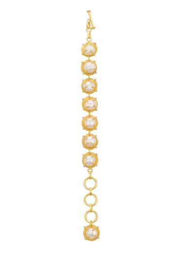 Rose Gold Finish Bracelet With Mother Of Pearls