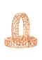 Rose Gold Mixed Metal Bangles In Kundan Polki