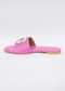 Rose Pink Festive Brooch Flats In Soft Faux Leather