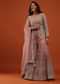 Rose Tan Pink Embroidered Sharara Suit In Net