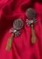 Round stone studded cluster earring with multiple chain string drop only on Kalki
