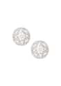 Round Swarovski Stud Earrings In 92.5 Sterling Silver