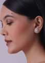Round Swarovski Stud Earrings In 92.5 Sterling Silver