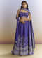 Royal Blue Satin Bridesmaid Lehenga With Heavy Embroidery