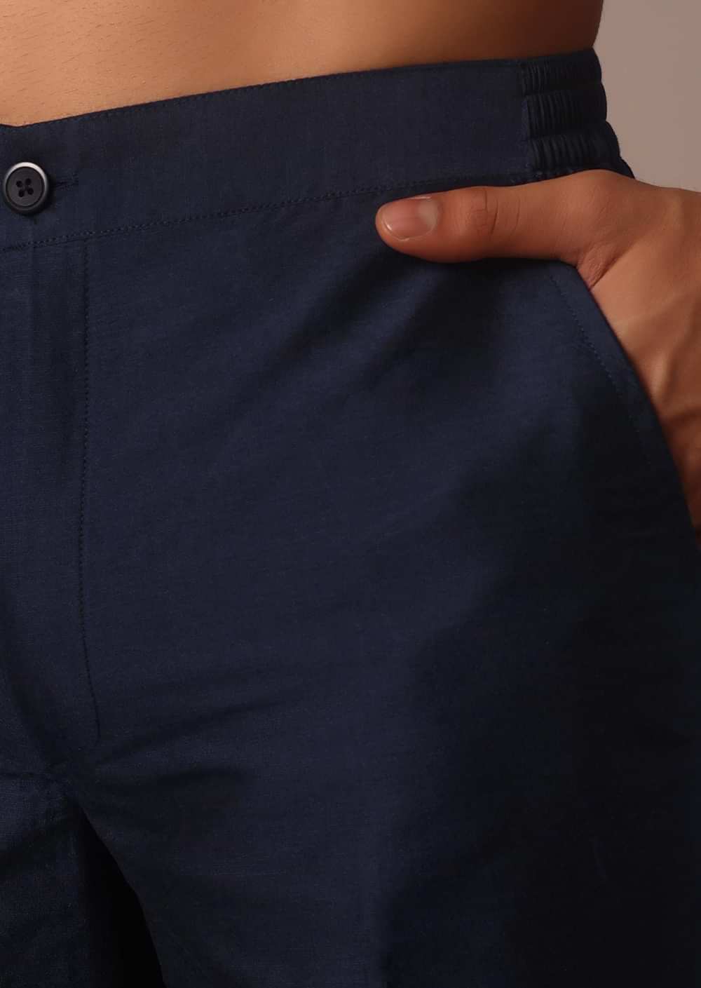 Royal Blue Jacket Kurta Set With Pintuck Detailing