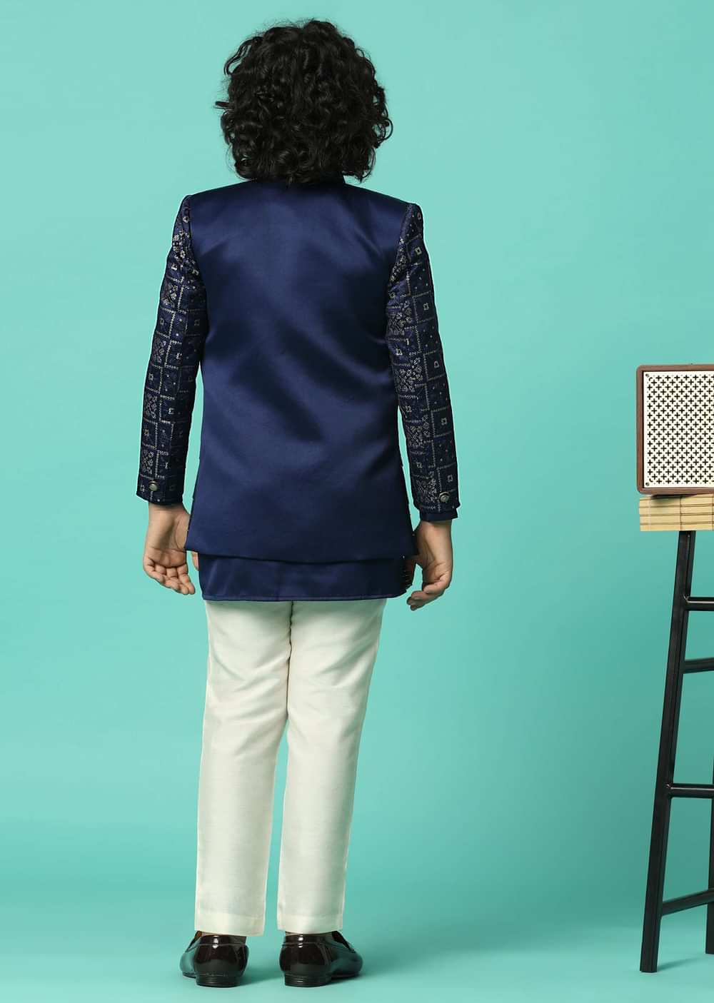 Royal Blue Sherwani Set For Boys