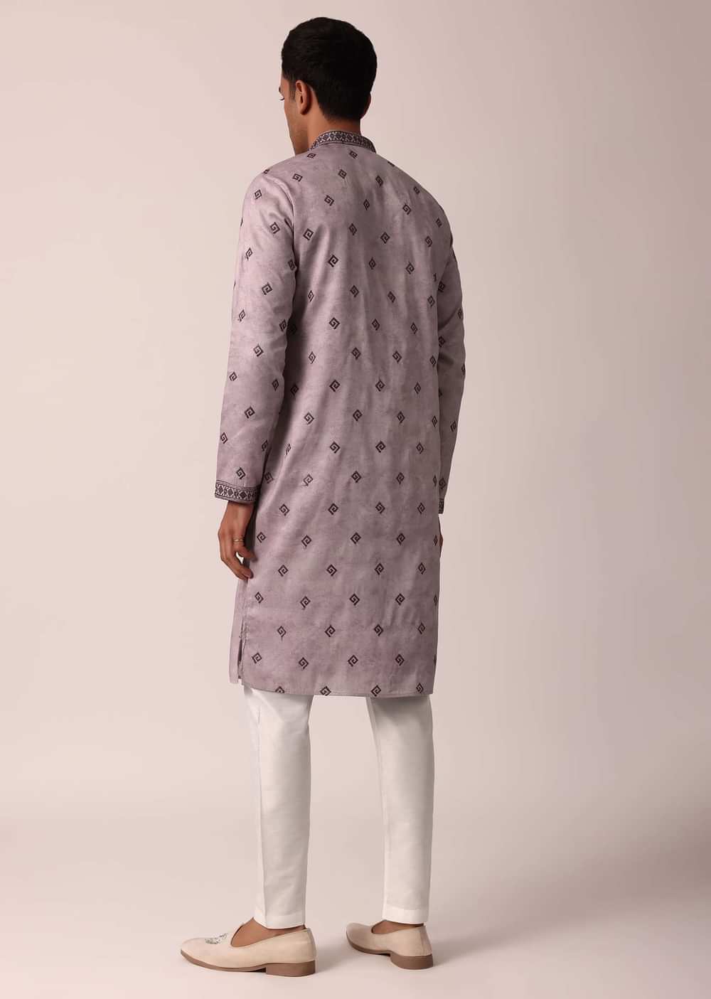Royal Purple Silk Kurta Set For Men