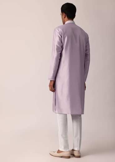 Royal Purple Silk Kurta Set With Exquisite Handwork