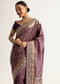 Rust Pink Tissue Saree With Zardosi Sequin Embroidery