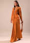 Rust Organza Jacket With Bustier And Draped Skirt