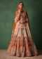 Rust V Neck Blouse With Heavy Jaal Cutdana Work Bridal Lehenga And Heavy Dupatta