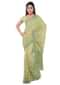 Sage green Georgette saree with matching blouse piece only on Kalki