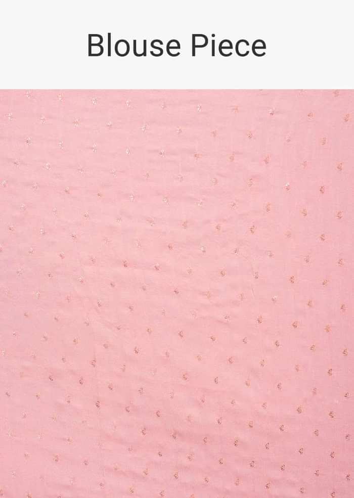 Salmon pink Linen saree with self thread embroidered butti  only on Kalki