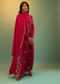Scarlet Red Anarkali Suit In Georgette With Multi Colored Thread And Sequins Embroidered Floral Design On The Kalis Online - Kalki Fashion