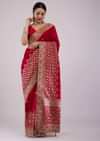 Maroon Red Dola Silk Saree With Intricate Embroidery