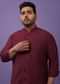 Berry Red Art Silk Kurta With Sequins Work