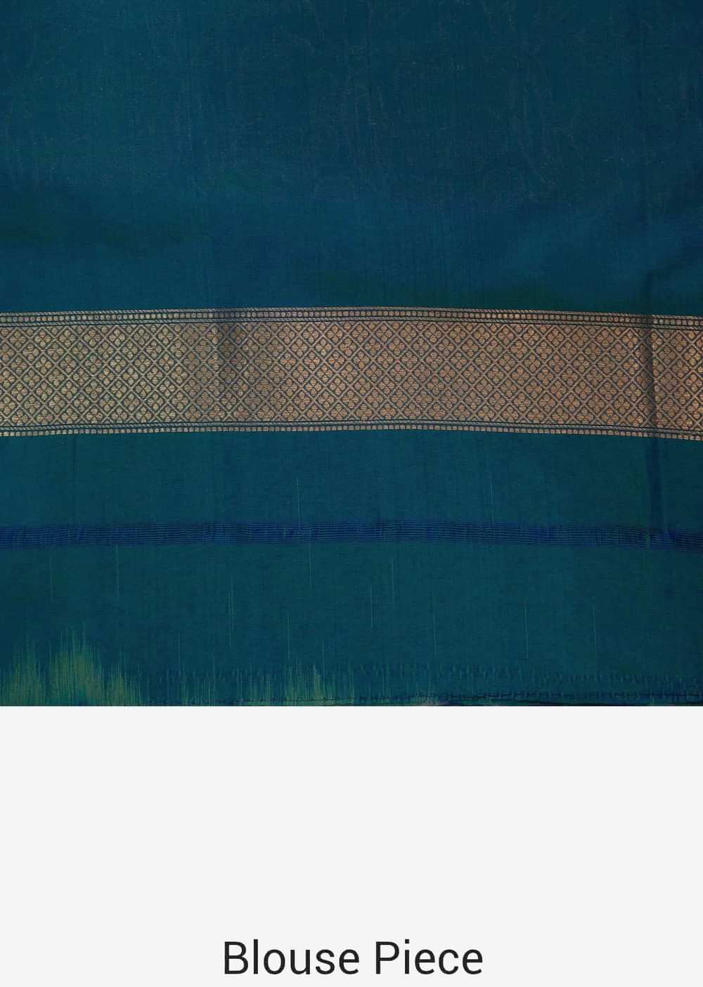 Sea blue saree featuring in floral weave only on Kalki