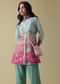 Sea Green Printed Co-ord Set In Tussar - RE By Kalki