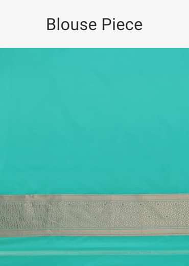 Sea Green Silk Saree With Meenakari Work In Uppada Silk