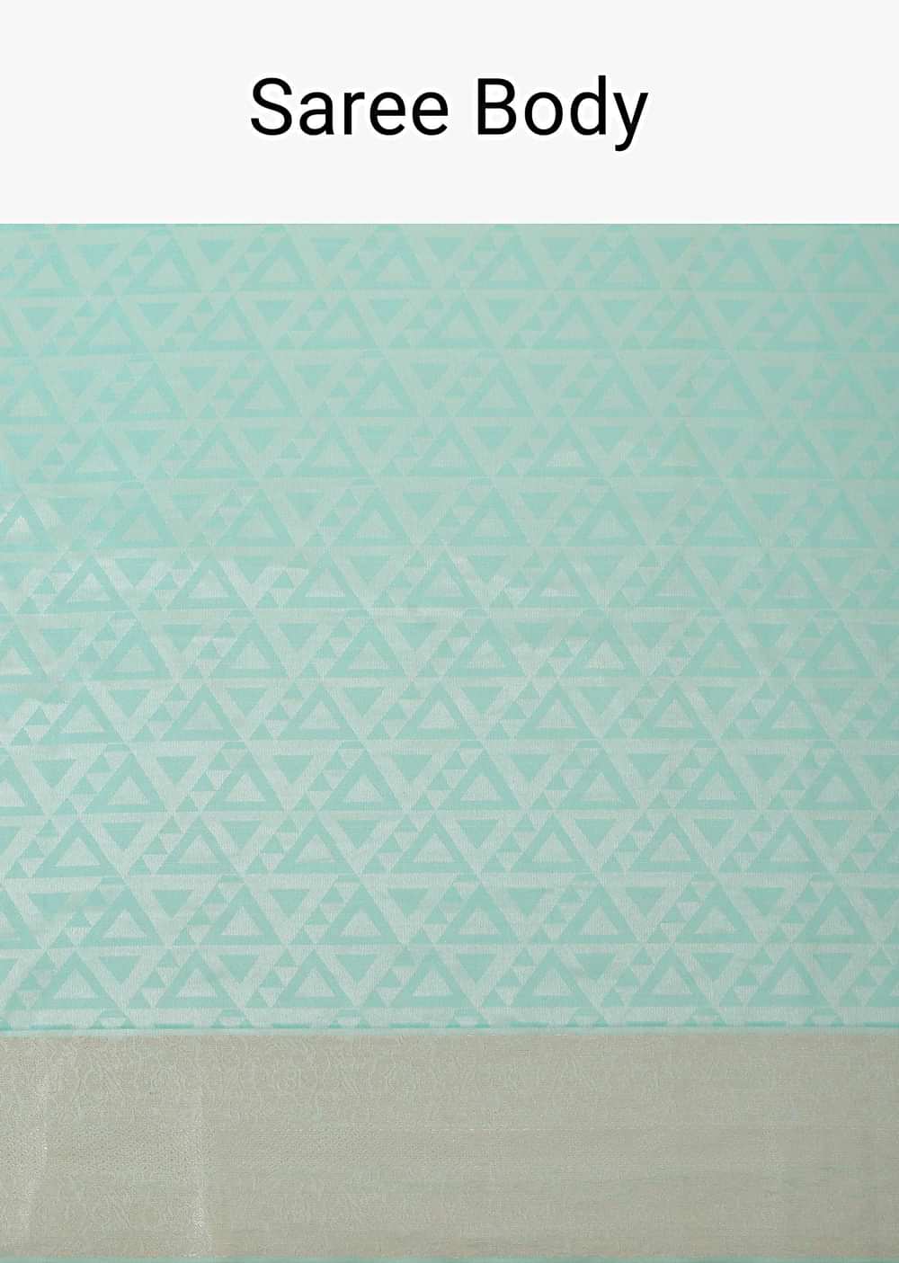 Sea Green South Silk Saree With Geometric Zari Weave And Unstitched Blouse Fabric