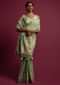 Seafoam Green Banarasi Saree In Georgette With Weaved Floral Jaal Online - Kalki Fashion