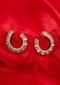 Semi circular hoops with buggle beads and stone only on kalki