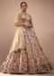 Light Pink Lehenga Choli With Multi Colored 3D Embroidered Kalis In Floral And Scallop Motifs