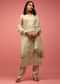 Powder Green Trouser Suit Set Fully Hand-Embellished In Organza