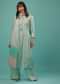 Powder Blue Silk A Line Palazzo Suit With Mirror Work