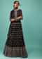 Black Anarkali Suit In Georgette With Embroidery In Thread & Sequins
