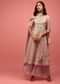 Onion Pink Anarkali Suit Set In Banarasi Georgette Brocade Work