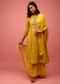 Chrome Yellow Anarkali Suit Set In Banarasi Georgette, Embellished With Brocade And Zardosi Work