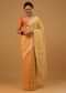 Amber Yellow Saree In Pure Cotton Handloom And Weaving In Banarasi Chanderi