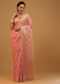 Blush Pink Saree In Banarasi Chanderi And Pure Handloom Cotton With Brocade Embroidery
