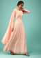 Candy Pink Anarkali Suit With Lucknowi Thread Work And Zardozi Embroidered Motif
